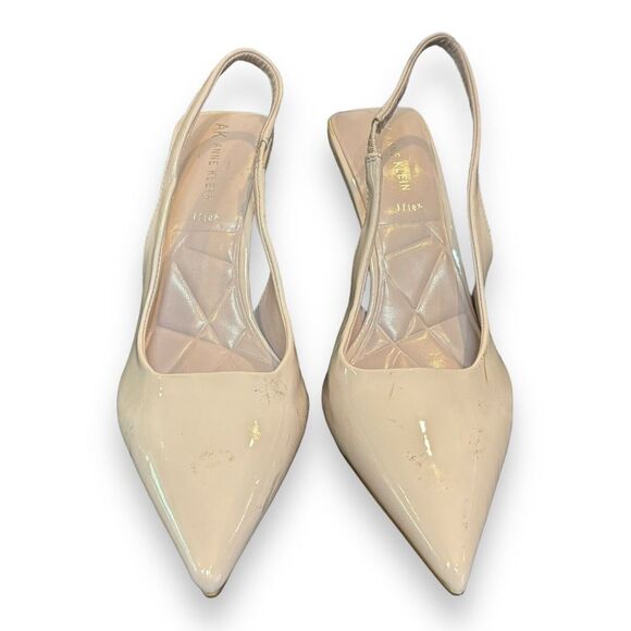 AK Anne Klein Womens Tan Indianna  Pointed Toe Slingback Heels Size 5M - Picture 3 of 9